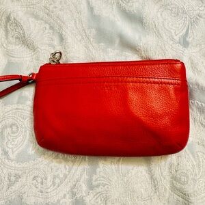 Coach Red Leather Wristlet